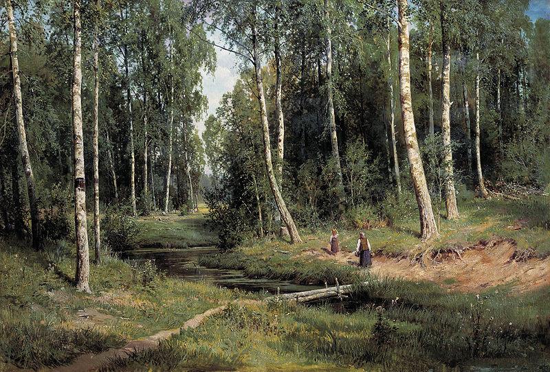 Ivan Shishkin Bach im Birkenwald china oil painting image